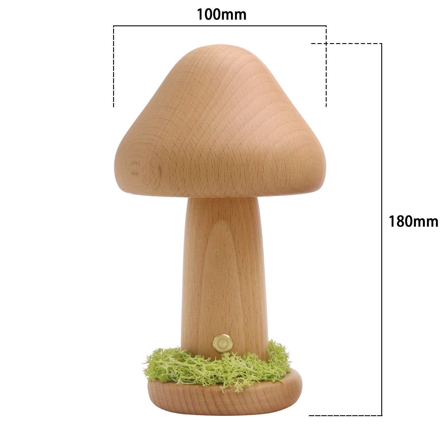 Twisted Mushroom Night Warm Light Touch with USB power, 100x180mm mushroom shape.
