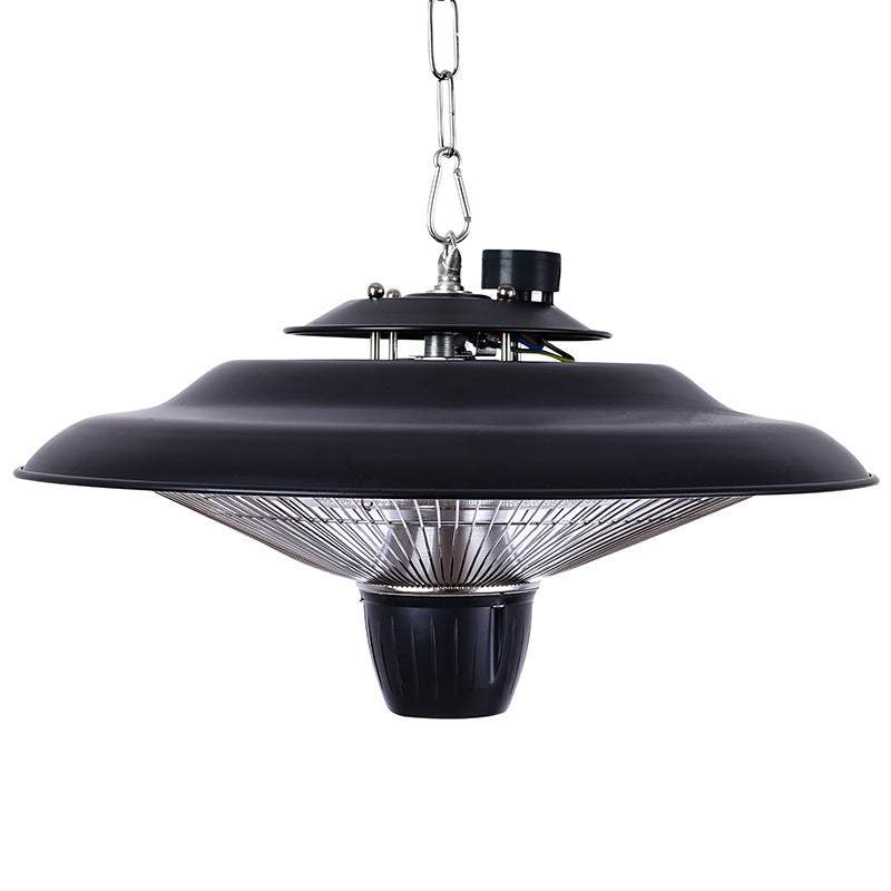 Outdoor quartz halogen tube heater, black, 2000W, flame retardant.