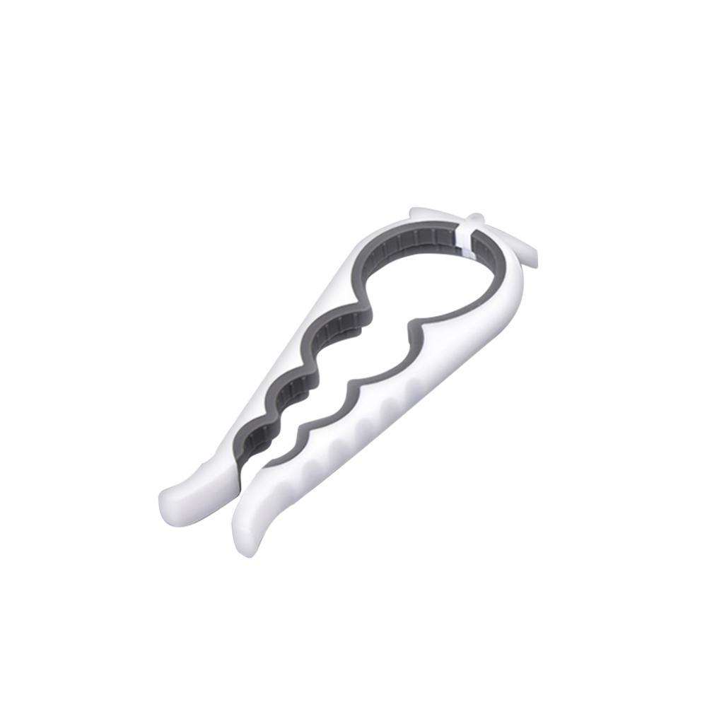 Modern kitchen home can opener in white gray, ABS material, 23x9cm.