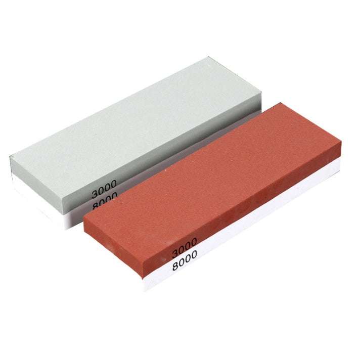 Home kitchen double-sided whetstone for knife sharpening, 3000/8000 grit.