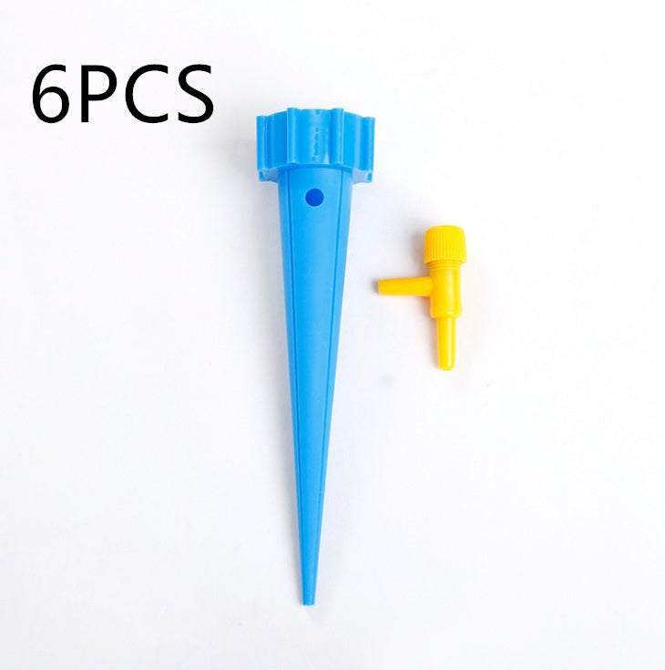 6PCS blue and yellow plant watering automatic dripping spikes.