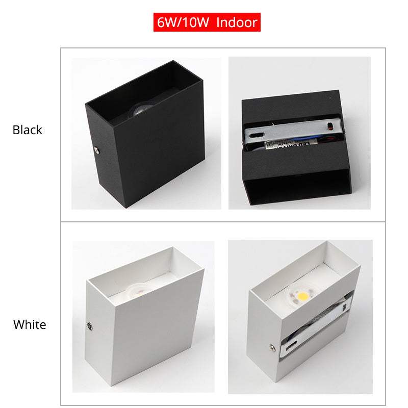 Black and white indoor corridor wall lamp in aluminum alloy material.