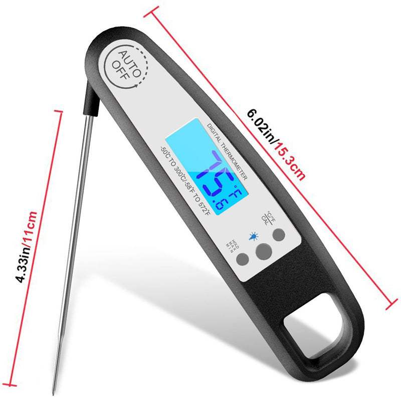 Digital meat thermometer for cooking baked goods, measuring -50 to 300℃.