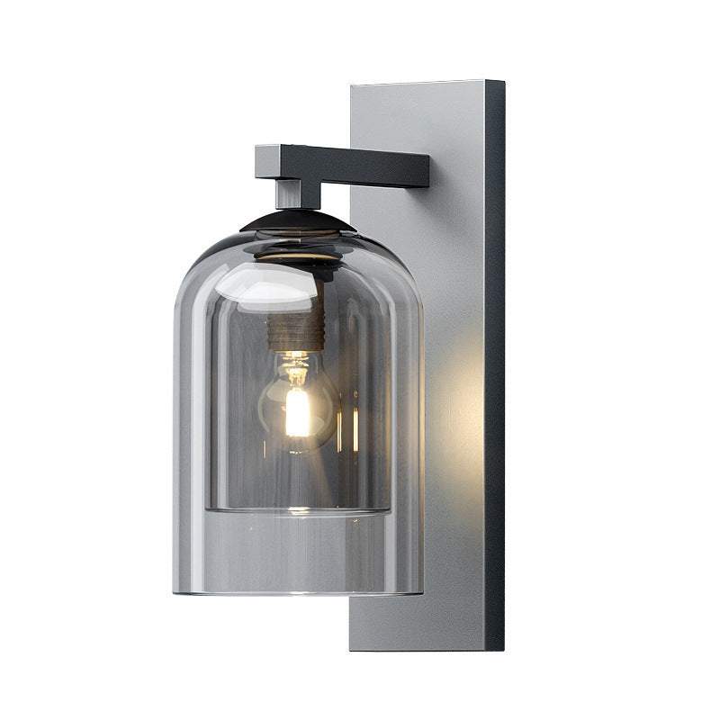 Nordic wall lamp with glass shade, E27 holder, LED light, ideal for home spaces.
