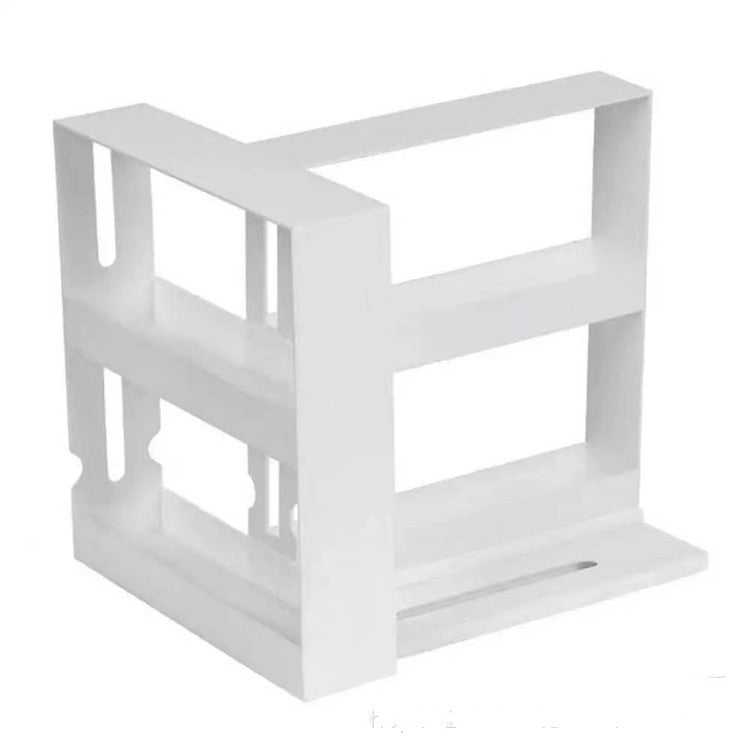 Double rotating kitchen spice organizer rack with two floors for versatile storage.