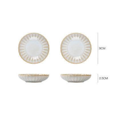Nordic ceramic dishes, Japanese style, 8-inch porcelain tableware, round shape.