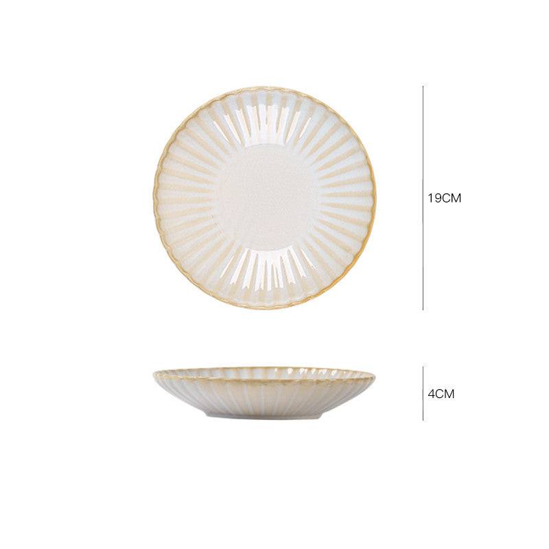 Nordic ceramic dish, round porcelain, Japanese style, 8-inch plate.