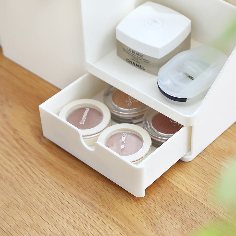 Office desktop clutter sorting rack file storage box, white, small size, ABS material.