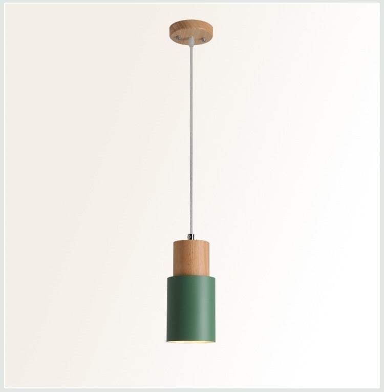 Macaron bedside chandelier with adjustable height and modern design.