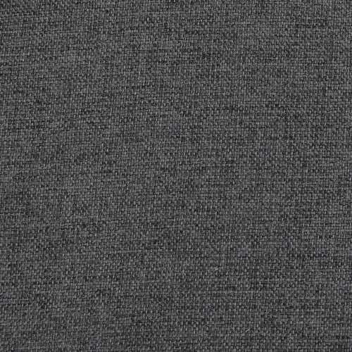 Dark grey linen upholstery close-up for 49-inch storage shelf.