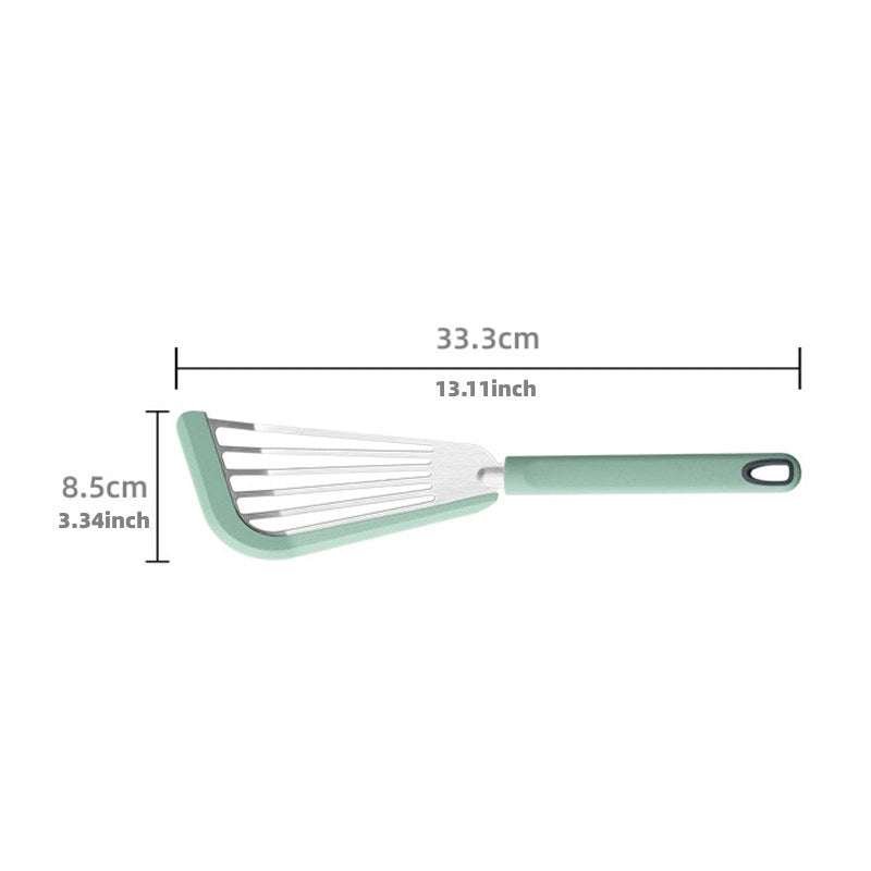 Nonstick Fish Spatula with Silicone Slotted Turner, BPA-Free, Heat Resistant, Ideal for Flipping Fish, Eggs, Pancakes.