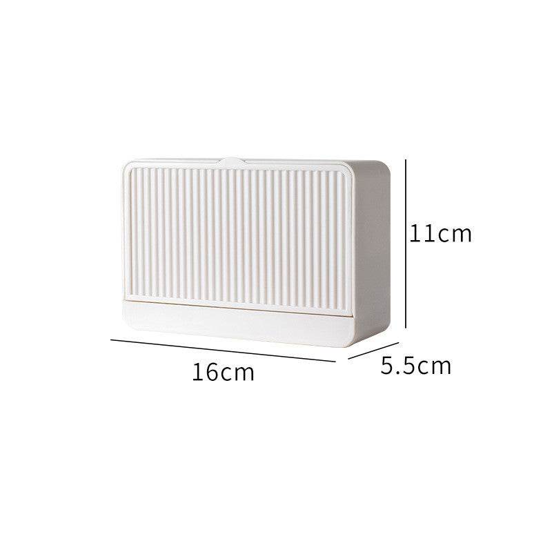 Wall Mounted Cosmetic Storage Box in white, measuring 16cm by 11cm by 5.5cm.