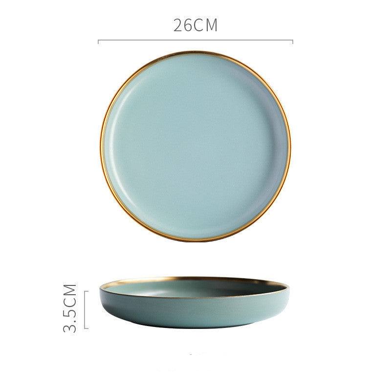 Nordic style porcelain bowl with solid color and celadon finish.