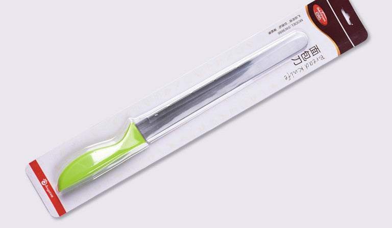 Bakerdream Stainless Steel Serrated Bread Knife with Green Handle, 12-Inch