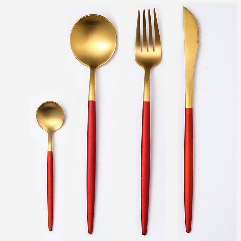 Cutlery spoon set with mirror-polished 304 stainless steel, featuring coffee spoon, dessert spoon, and main meal spoon.