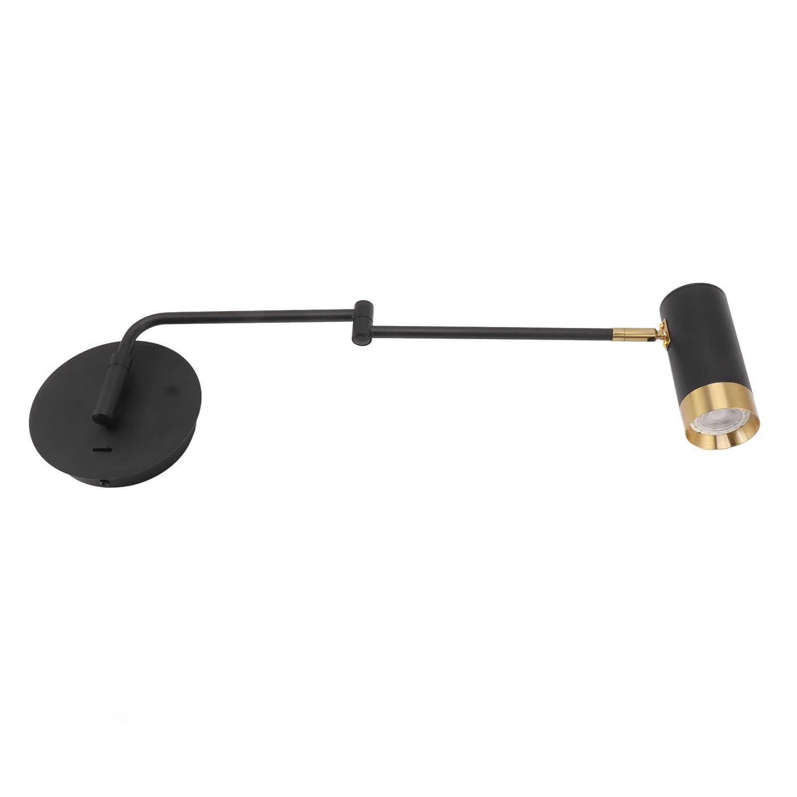Swing Arm Wall Lamp with Adjustable Arms for Bedroom and Living Room in Black.