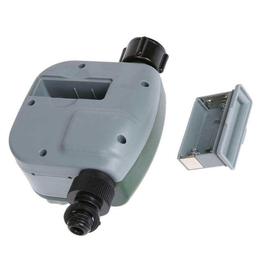 Garden irrigation controller with LCD display and durable design.