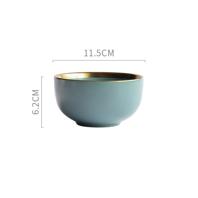 Porcelain Nordic style bowl with celadon finish, ideal for tea drinking.