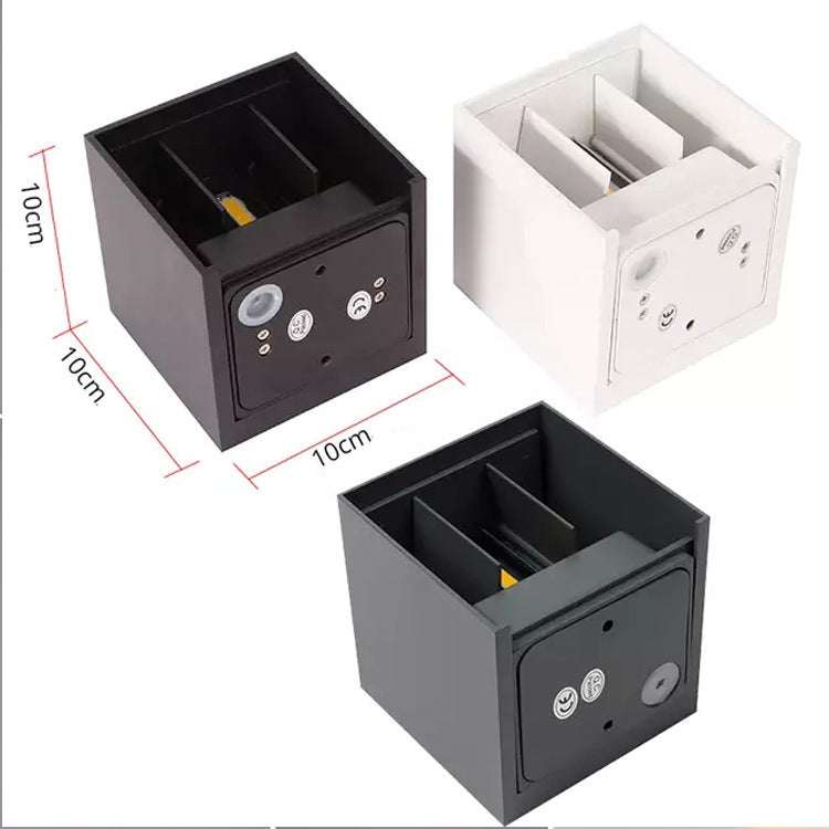 Black and white aluminum alloy indoor corridor wall lamps with dimensions 100x100x100 mm, suitable for outdoor and garden use.