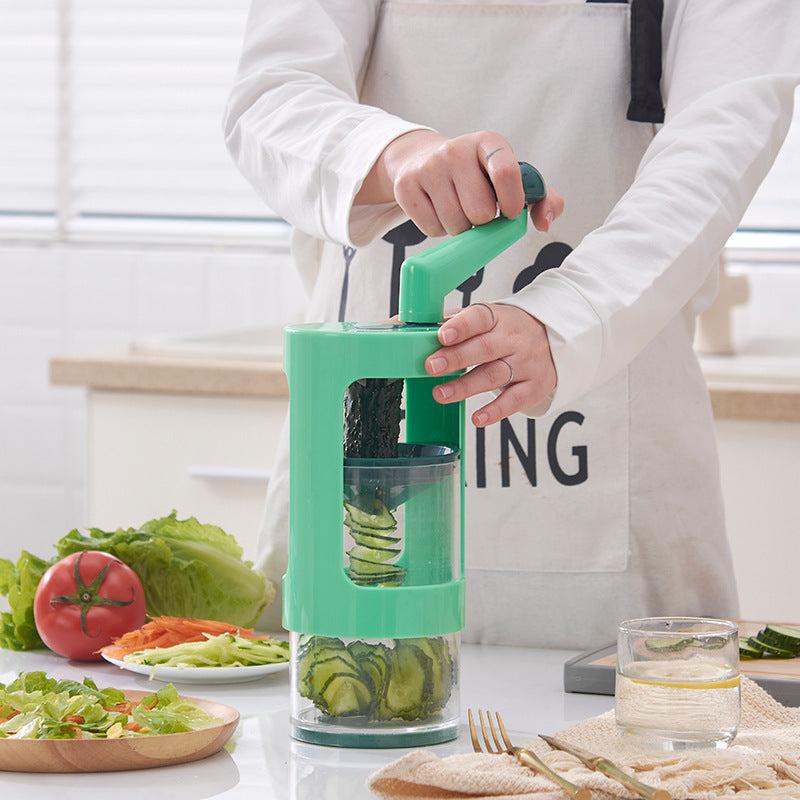 Multifunctional vegetable cutter for kitchen use.
