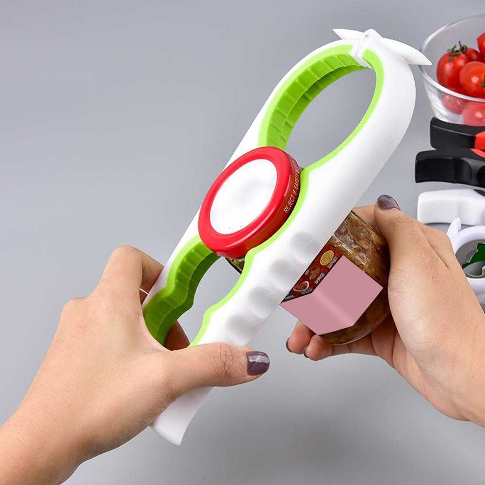 Modern kitchen can opener in white and green design, 23x9cm, ABS material.