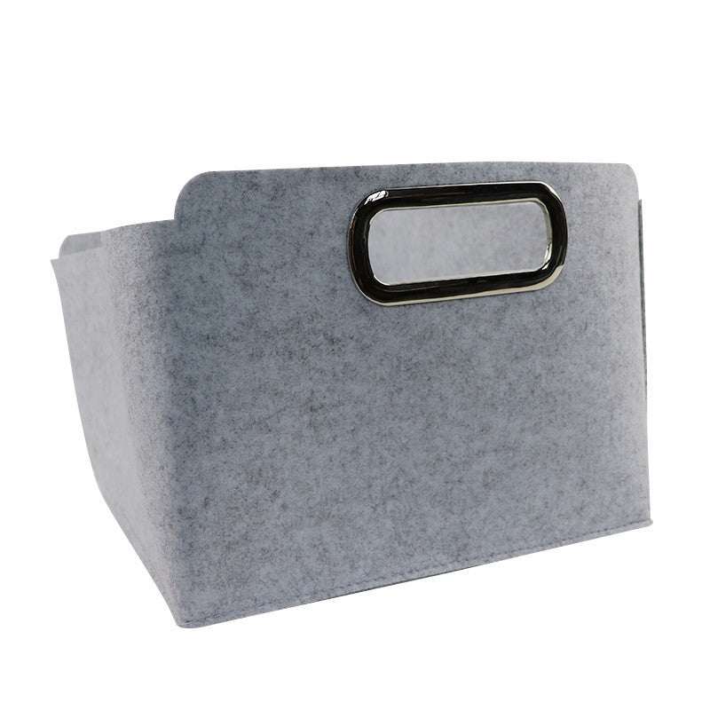 Nordic Felt Storage Basket in grey, durable and eco-friendly, ideal for organizing toys, clothes, and more.