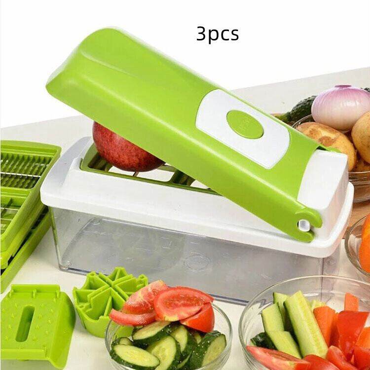 12pcs multifunctional vegetable chopper for easy food slicing and dicing in the kitchen.  