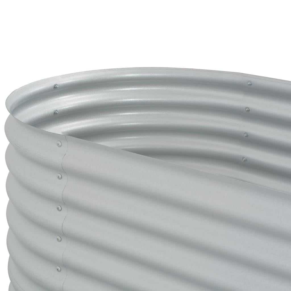 vidaXL Garden Raised Bed 160x80x81 cm in silver galvanized steel for outdoor planting.