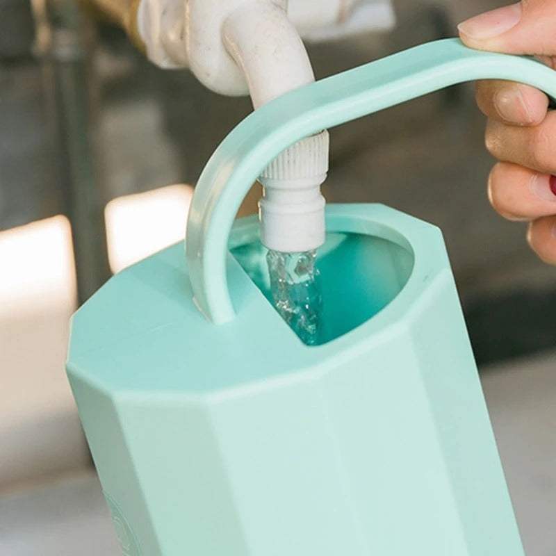 Plant watering can with 1200ML capacity, long mouth stainless steel spout, and HIPS material.