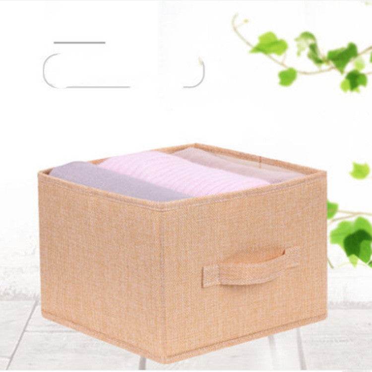 Cotton cloth drawer storage for closet organization.