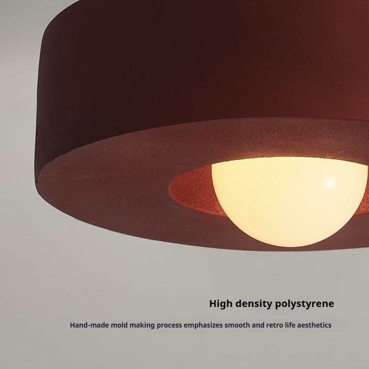 Nordic minimalist ceiling mounted lighting fixture with warm glow, high density polystyrene.