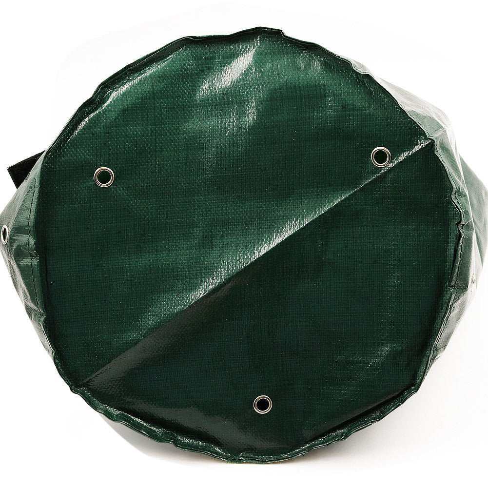 Dark green PE cloth garden planting bag with drainage holes.