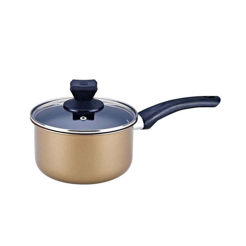 Three-piece cast iron kitchen cookware set with black handles and non-stick surfaces.