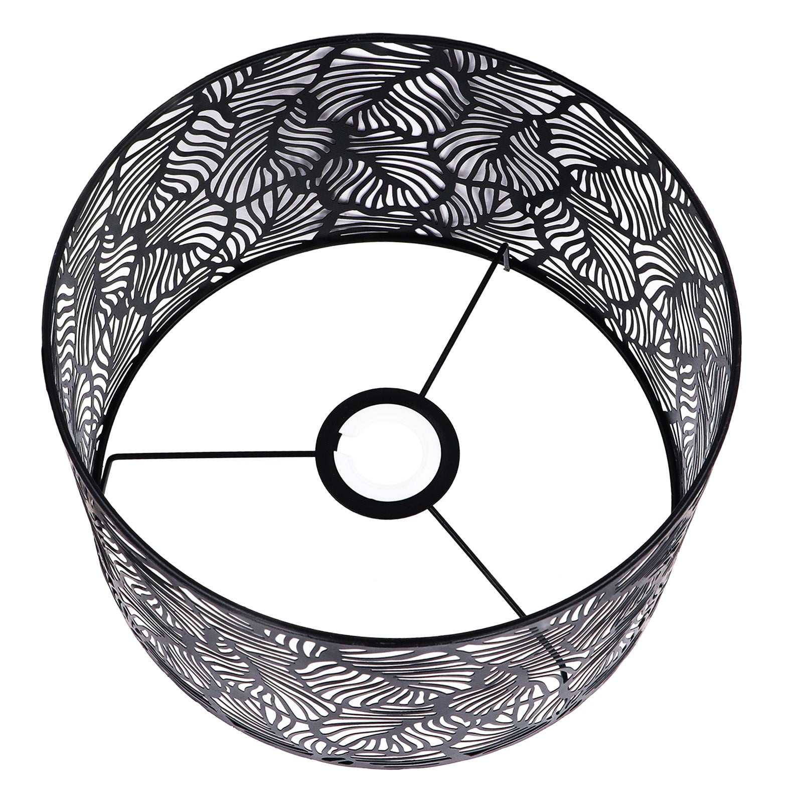 Black modern iron lampshade with hollow design for E14 E27 bulbs, home decoration.