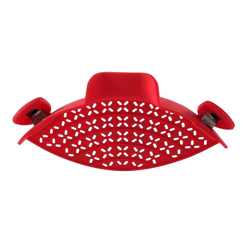 Red Silicone Pot Side Drain Stopper with modern minimalist design.