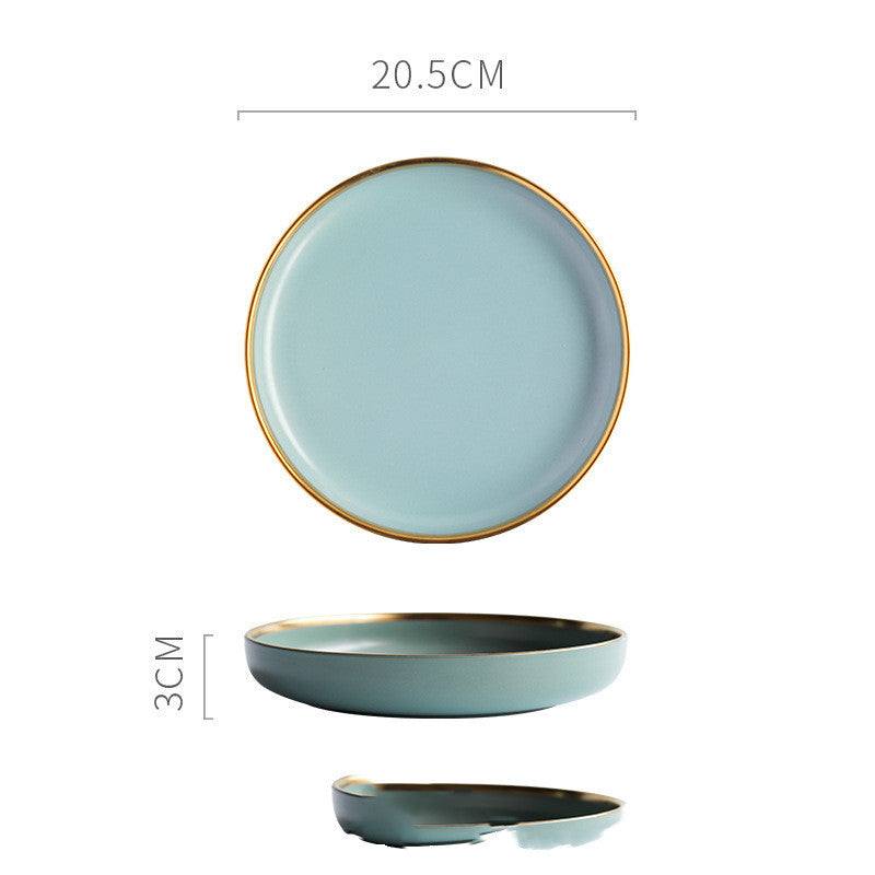 Nordic style solid color porcelain bowl with celadon finish, ideal for drinking tea.
