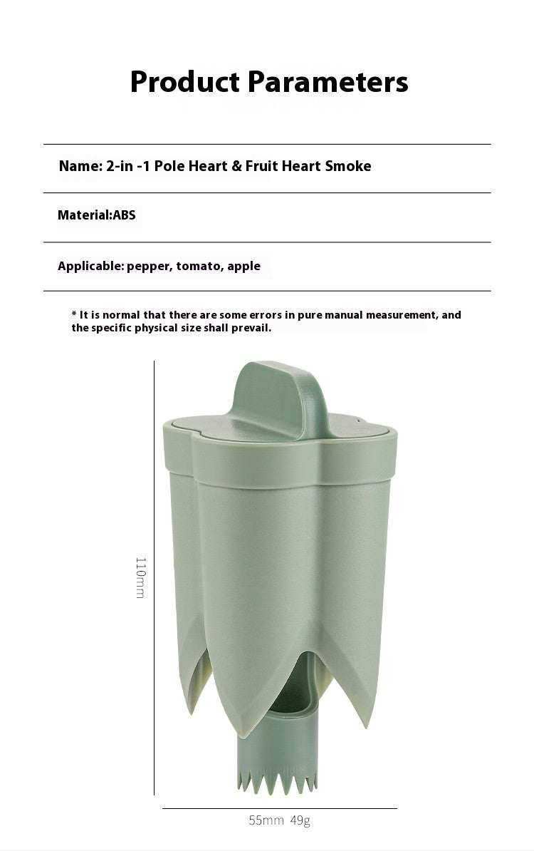 Remover core tool for fruits and vegetables, ABS material, modern design.