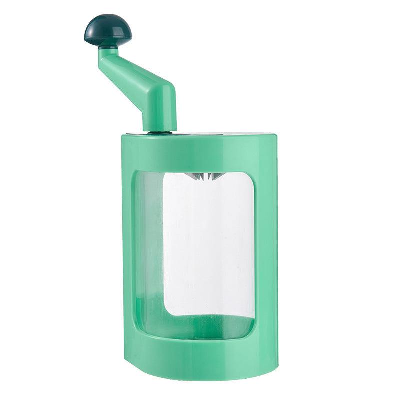 Multifunctional vegetable cutter with ergonomic handle and transparent body, ideal kitchen utensil.