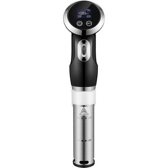 Platinum Precision Sous Vide Cooker Immersion Circulator with digital display and sleek design.