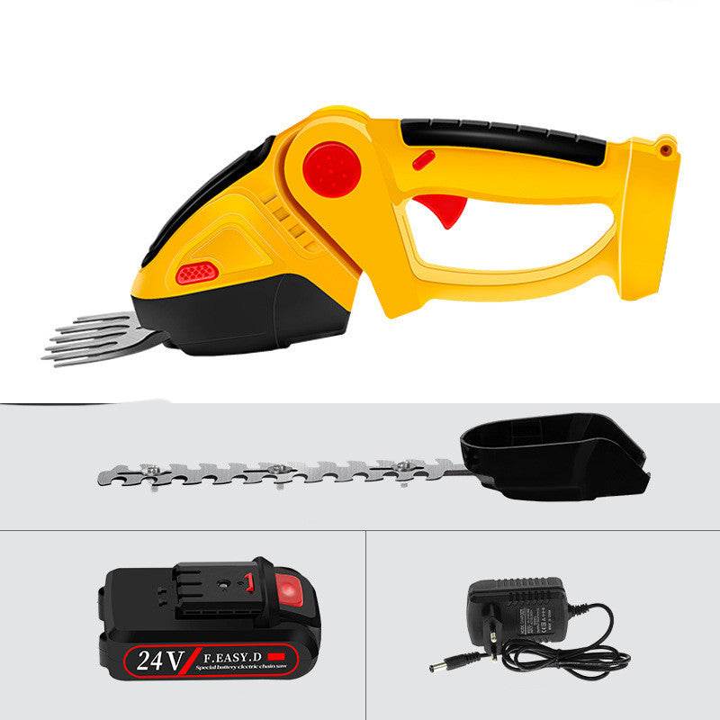 Hedge Machine Hedge Lawn Trimmer with lithium battery and charger for garden pruning.