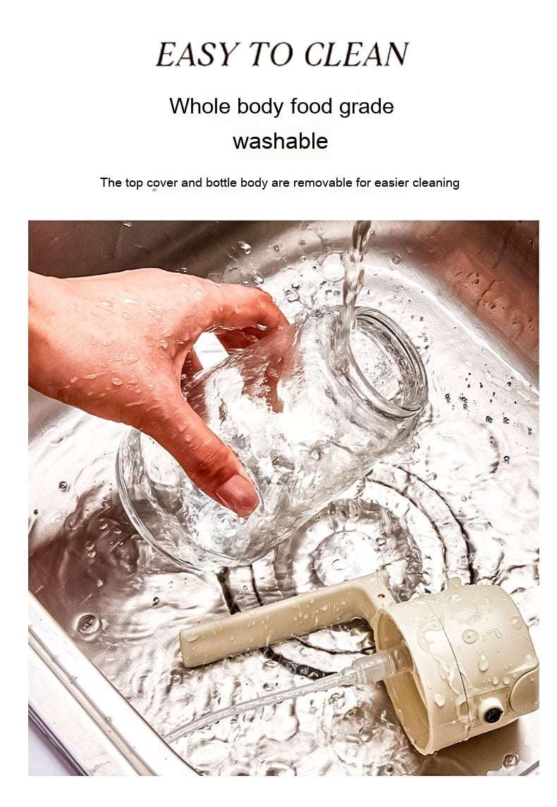 Easy-to-clean olive oil sprayer, food-grade glass, disassembled for washing.