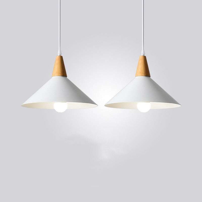 Japanese minimalist chandelier with wooden accents and LED lights for tea rooms or bedside.