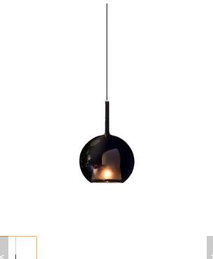 Nordic Creative Staircase long chandelier with black sphere design.