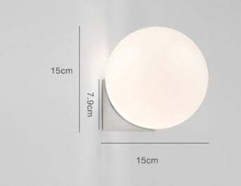 Nordic minimalist wall lamp with LED light and glass lampshade.