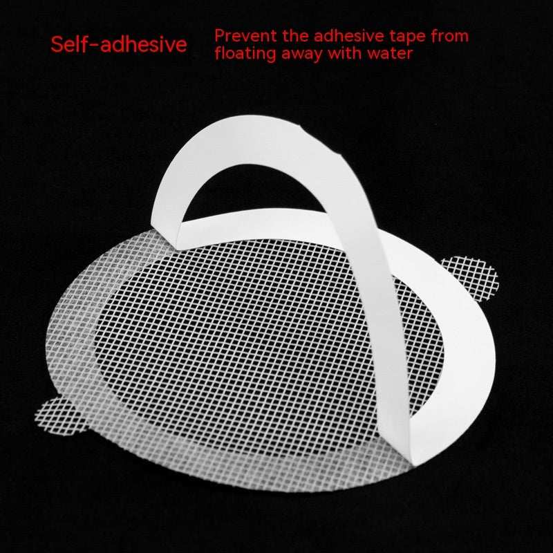 Self-adhesive shower disposable floor tile on black background showcasing anti-adhesion feature.