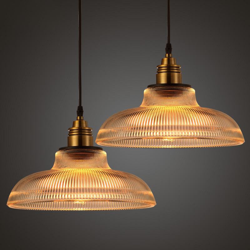 Nordic Creative personality industrial home lighting, glass and iron chandelier, LED, dual-purpose design.