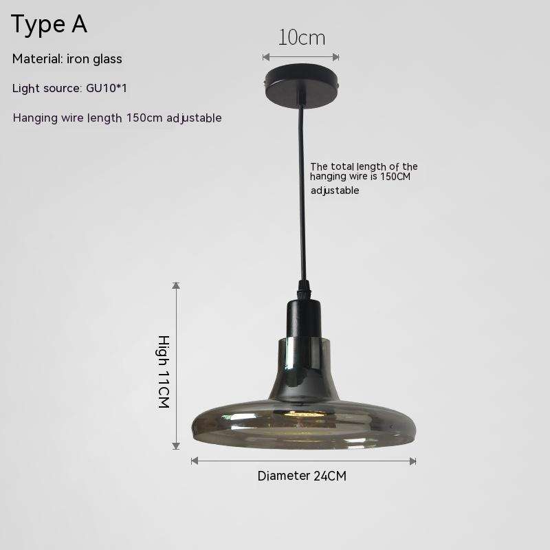 Creative Glass Shadow Chandelier LED Lighting Fixture, Type A, iron glass, 150cm adjustable hanging wire.