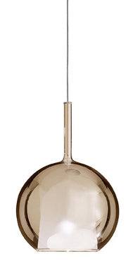 Nordic creative staircase chandelier in amber glass design.