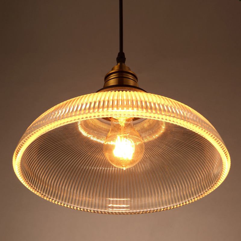 Nordic Creative glass chandelier with LED light and iron body.