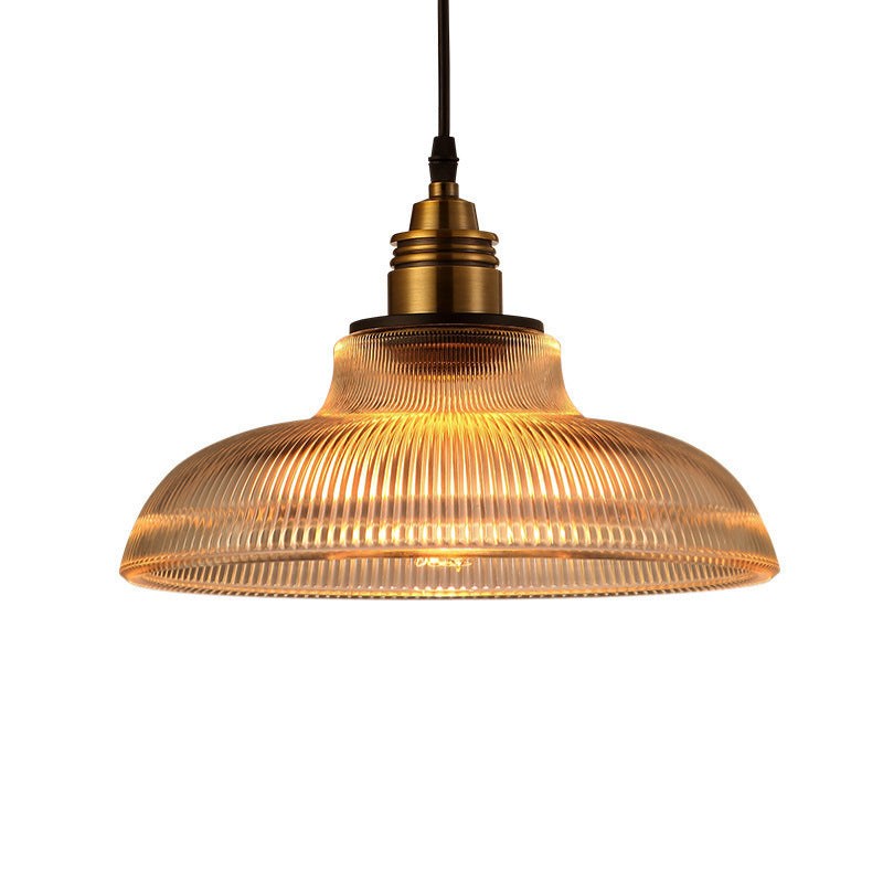Nordic Creative personality industrial glass chandelier with LED light and iron body.